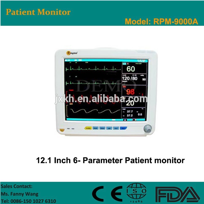 Ceは承認された12- インチ6- パラメータ患者モニタ/bpのモニター/rpm-9000a心電図モニター-病棟、看護用品問屋・仕入れ・卸・卸売り
