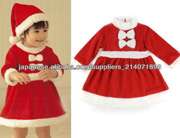 リトルミスサンタさんのヘルパーベイビークリスマスドレスガールズコスチュームホリデーワンピースクリスマスギフト赤3SIZE 18670#-マスコット問屋・仕入れ・卸・卸売り