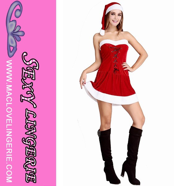 ml8010短いクリスマスのサンタクロース衣装セクシーな大人の女性のためのドレス-セクシーコスチューム問屋・仕入れ・卸・卸売り