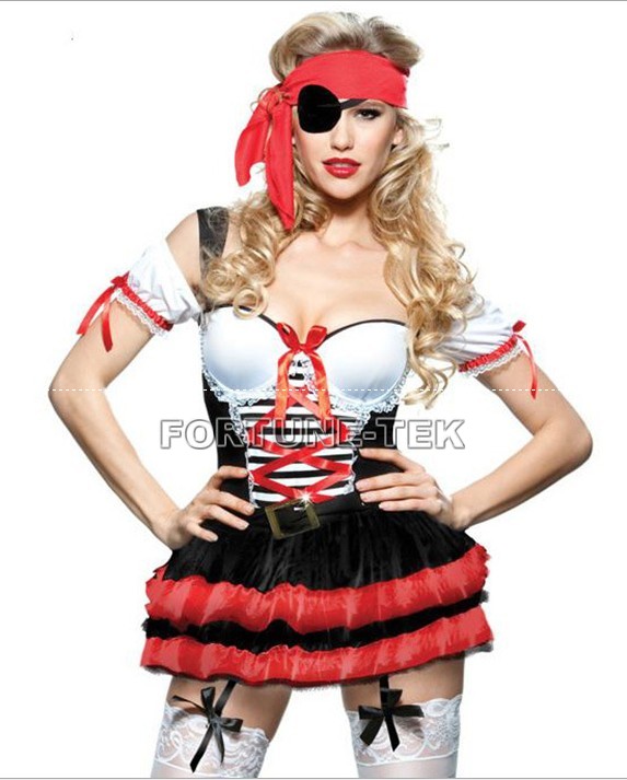 Cute女海賊 パイレーツコスチューム ハロウィン コスチューム パーティー コスプレ 衣装 [帽子付き]-セクシーコスチューム問屋・仕入れ・卸・卸売り