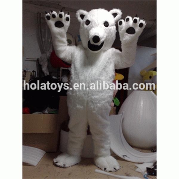 白クマはいはい現実的な動物の衣装のマスコット-テレビ、映画コスチューム問屋・仕入れ・卸・卸売り