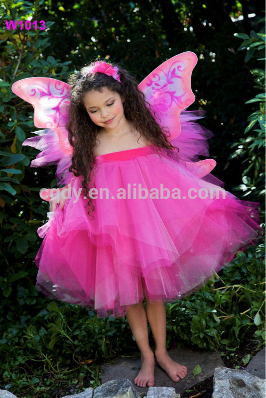 ファッション花の仮装2014年cstumes/12年女の子用のドレスで蝶の羽を持つ/frocks女の子のための仮装パーティー-その他コスチューム問屋・仕入れ・卸・卸売り