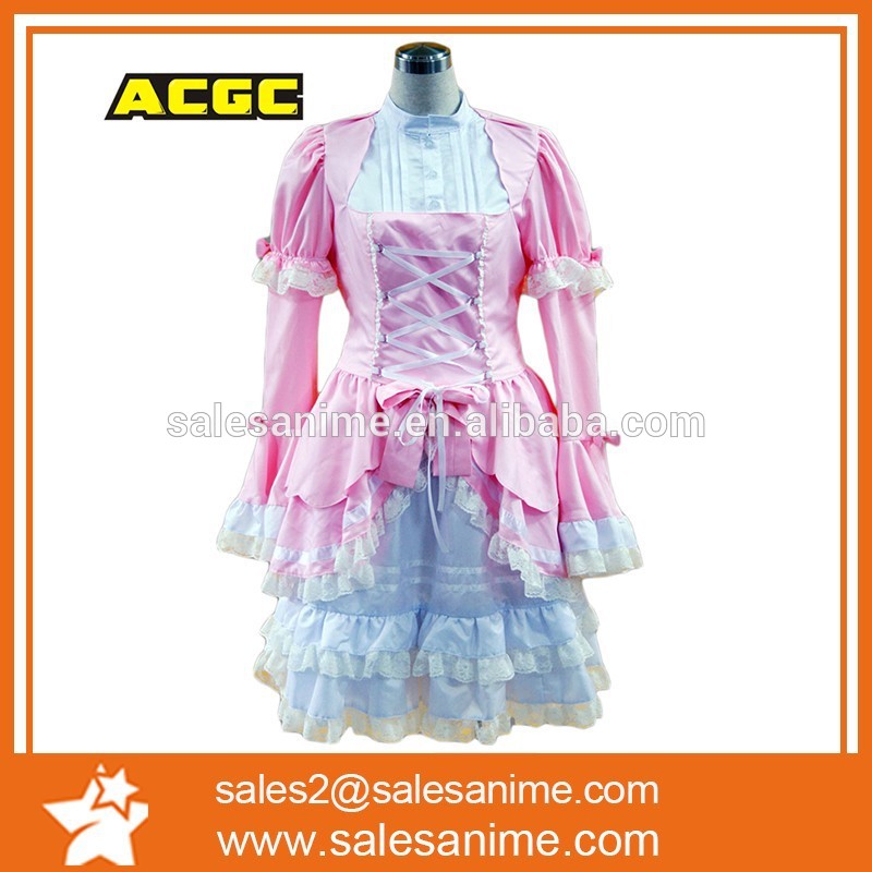 ロリータドレスセクシーな女の子のアニメのコスプレ和風コーヒーショップカフェメイドファンシーピンクのドレス-アニメコスチューム問屋・仕入れ・卸・卸売り