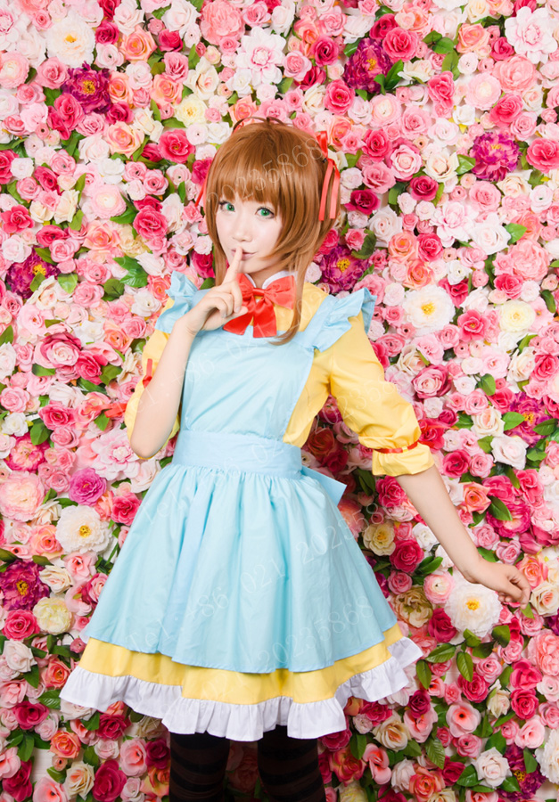 アニメコスプレさくらカードキャプターカスタムメイドサービススーツセクシーなメイド服コスプレ衣装-アニメコスチューム問屋・仕入れ・卸・卸売り