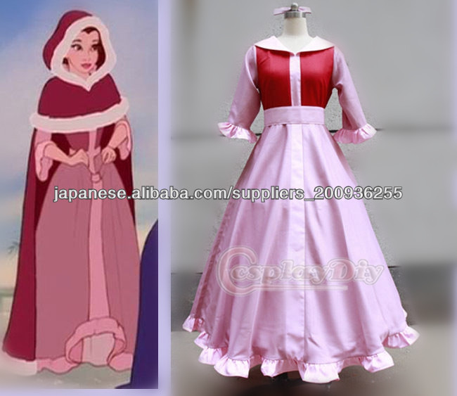 ☆カスタムメイド美女と野獣美人コスプレ衣装ピンクのプリンセスドレスコスプレ衣装☆-アニメコスチューム問屋・仕入れ・卸・卸売り