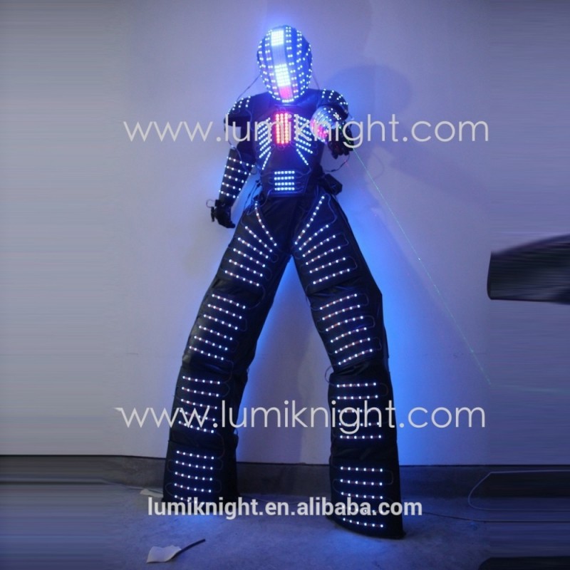 Led発光ロボット衣装を備えたデジタルledヘルメット/照らされたロボット衣類/ledロボットスーツ-作業着問屋・仕入れ・卸・卸売り