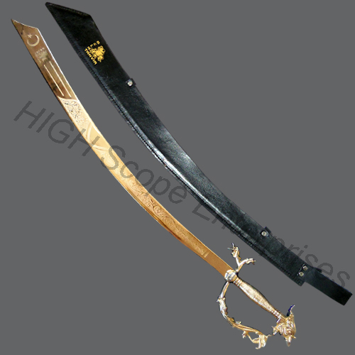 ベリーダンスの剣はステンレス鋼を作った金メッキ竜ハンドルカバー付き-作業着問屋・仕入れ・卸・卸売り
