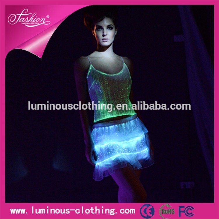 発光光ファイバー衣類ドレスドレスパターン2015デザインのクラブ摩耗-作業着問屋・仕入れ・卸・卸売り