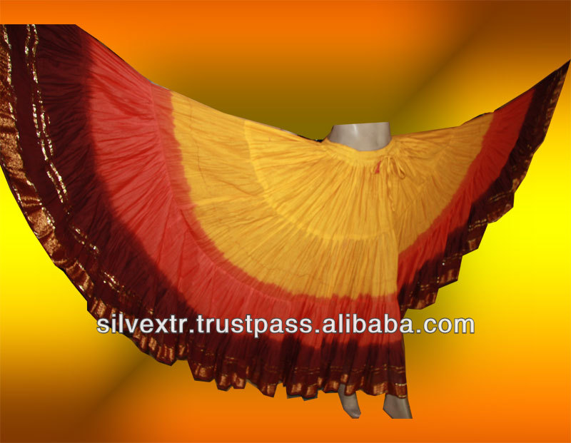 25YARDS 3TONE種族BELLYDANCE ASHWARYAのサリー層のスカート-スカート問屋・仕入れ・卸・卸売り