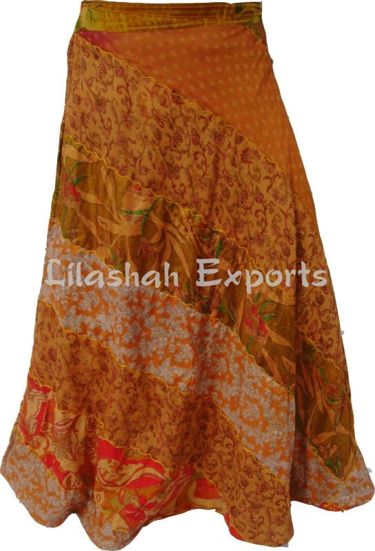 シルクサリー長い2112パネルスカートヴィンテージシルクサリーサリー魔法のスカートと伝統的なインドのアパレルのシルク綿現代のスカート-プラスサイズドレス、スカート問屋・仕入れ・卸・卸売り