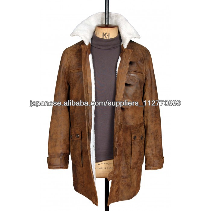 Distressed Genuine Leather Coat-コート問屋・仕入れ・卸・卸売り