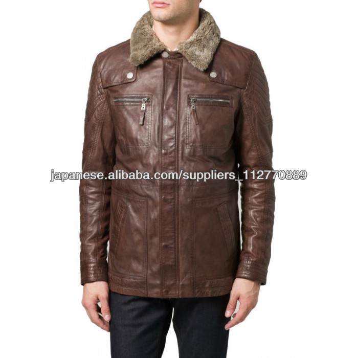 Sheep fur Collar Leather Coat-コート問屋・仕入れ・卸・卸売り