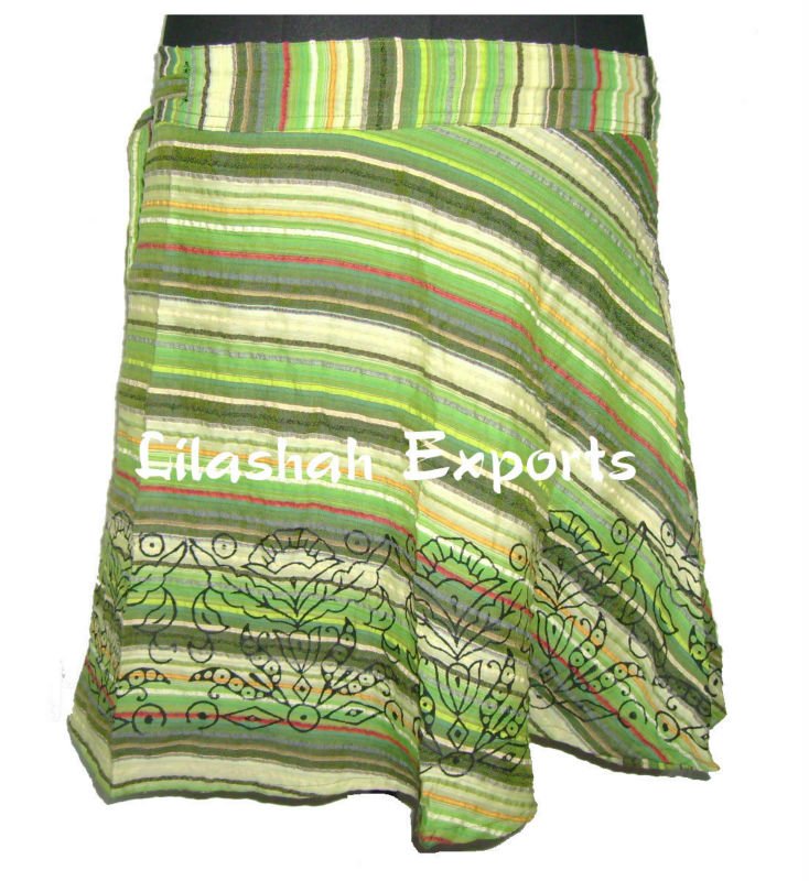 短いスカートを印刷綿ブロック2746服の綿ストリップスカートコットンスカートを印刷します女性アパレル伝統的なインドのアパレル-スカート問屋・仕入れ・卸・卸売り