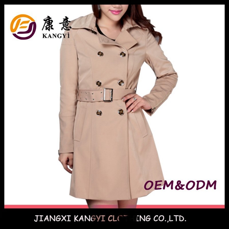 ヨーロッパの長いwindcoatファッショナブルな女性の、 ダブルブレストウインドブレーカー-コート問屋・仕入れ・卸・卸売り