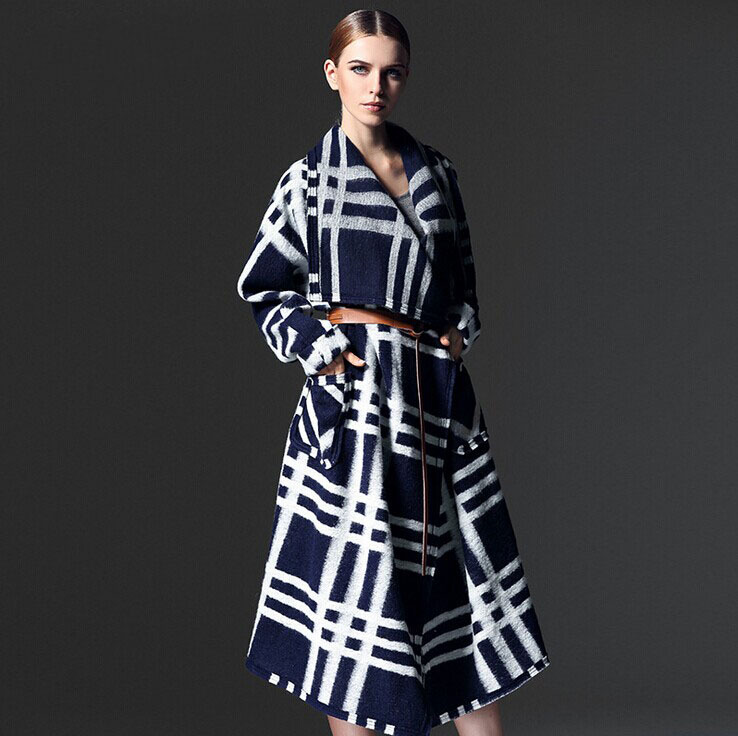 新しい到着の欧州販売2015西洋スタイルの女性のトップス女性の豪華なイブニング冬厚いトレンチウールロングオーバーコート-コート問屋・仕入れ・卸・卸売り