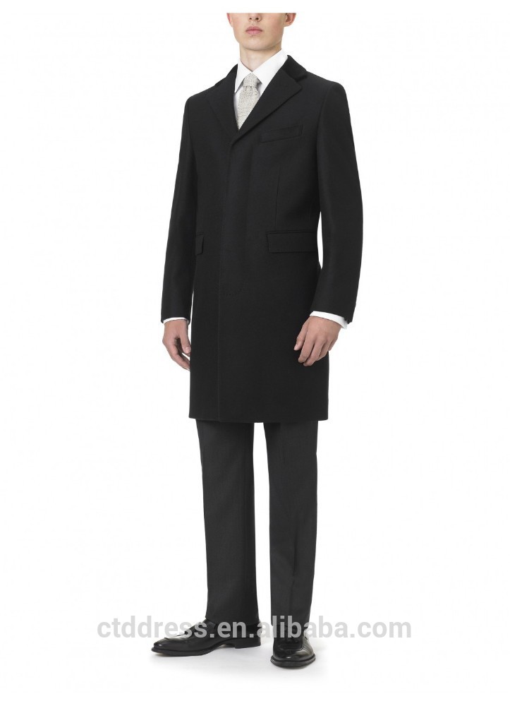 新しいスタイル100％2014年カシミヤの古典ブラックオーバーコートウールカシミヤの男性-コート問屋・仕入れ・卸・卸売り
