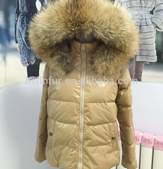 女性の冬のラクーン毛皮フード付きダウンジャケット-ジャケット問屋・仕入れ・卸・卸売り