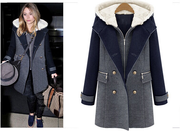 新しい女性のファッション冬のウールと長いフード付きコートジャケット使い古すj002セクション-ジャケット問屋・仕入れ・卸・卸売り