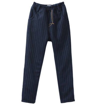 卸売子供の冬のズボン2015fshion男子とネイビーブルーの縞模様のズボンウエスト弾性-ズボン問屋・仕入れ・卸・卸売り