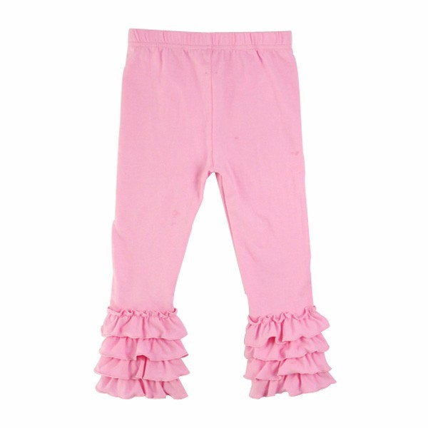 卸売ピンク/サンゴの色ソリッドカラーニット綿ベビーブティックフルフリルパンツ子供子供のレギンス、 女の子のレギンス、 レギンス-ズボン問屋・仕入れ・卸・卸売り