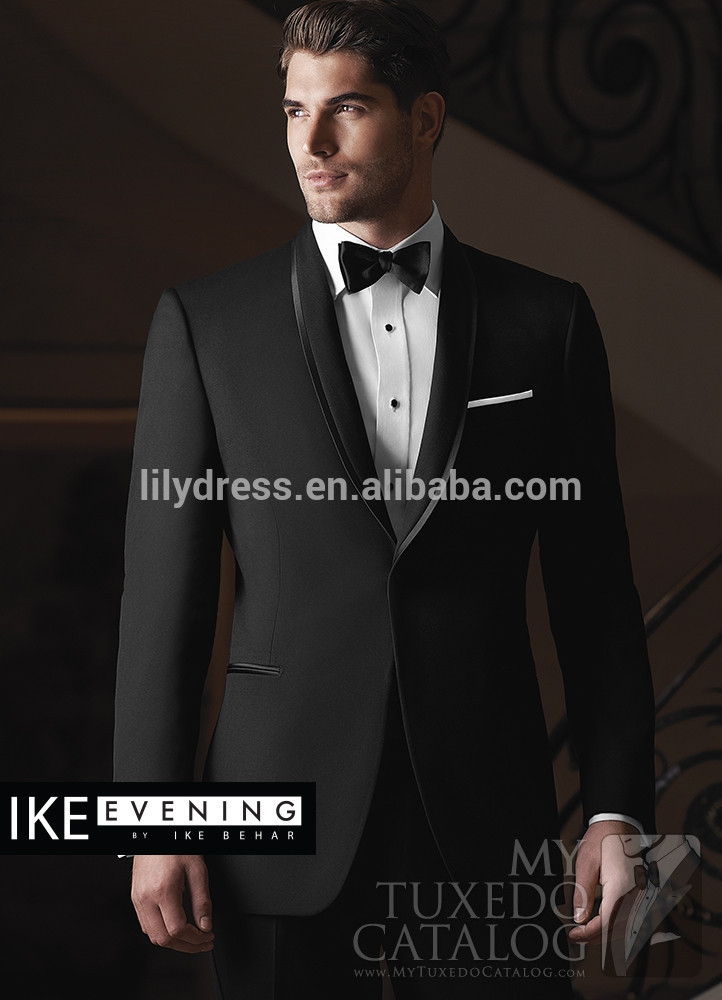 カスタマイズされた黒い1ボタンgroommenサテンとの結婚式のスーツコーラternonovio( jacket+pants+bow) wd002中国製スーツの男性-スーツ、タキシード問屋・仕入れ・卸・卸売り