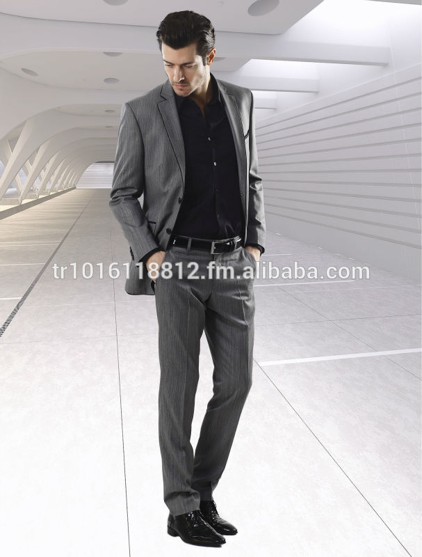 イタリアのフィット100％純粋なグレーのスーツウール- トルコの品質-スーツ、タキシード問屋・仕入れ・卸・卸売り