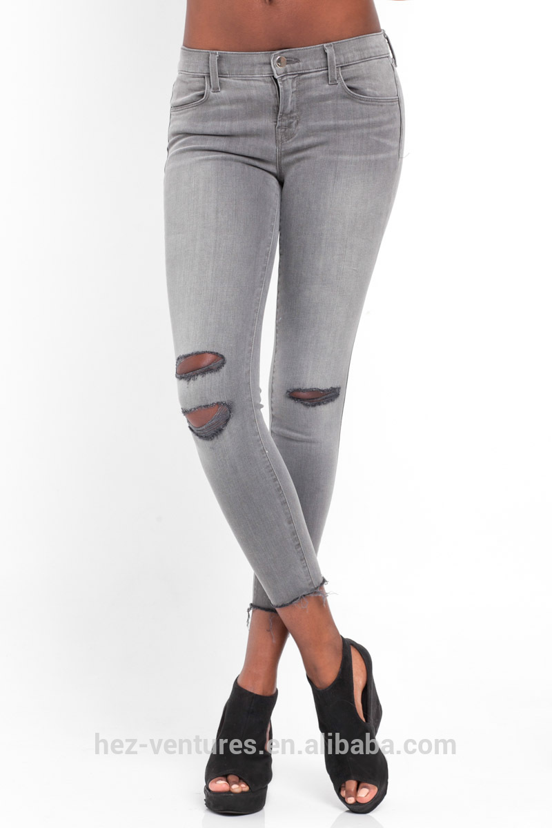 レディース/クロップドスキニー女性の超distressedjeans/伸縮性のあるジーンズ/フィットネスジーンズはセクシーな女性のための-ジーンズ問屋・仕入れ・卸・卸売り