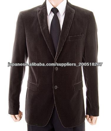 男性のための茶色のベロアカジュアルスーツのジャケット-スーツ、タキシード問屋・仕入れ・卸・卸売り