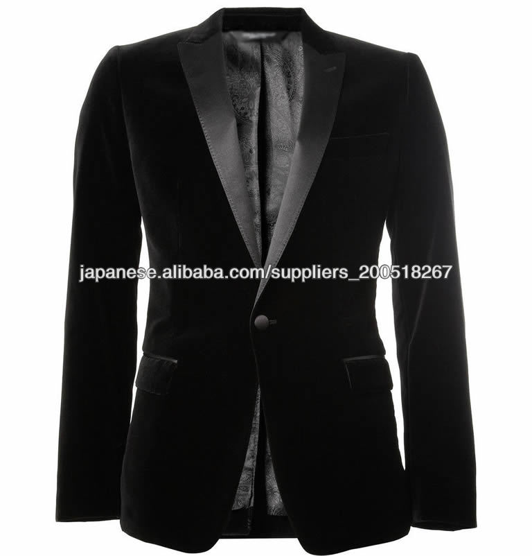 黒のベルベットのスーツのジャケットの男性-スーツ、タキシード問屋・仕入れ・卸・卸売り