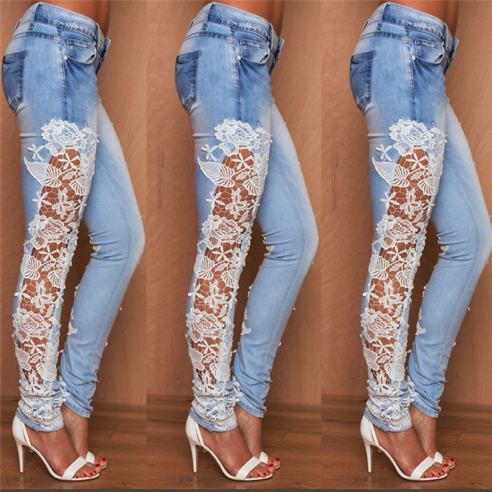 xxxl米国2015写真の女性セクシーなセクシーな女性のレギンスジーンズジーンズパンツ卸売a900をアップリケレース-ジーンズ問屋・仕入れ・卸・卸売り