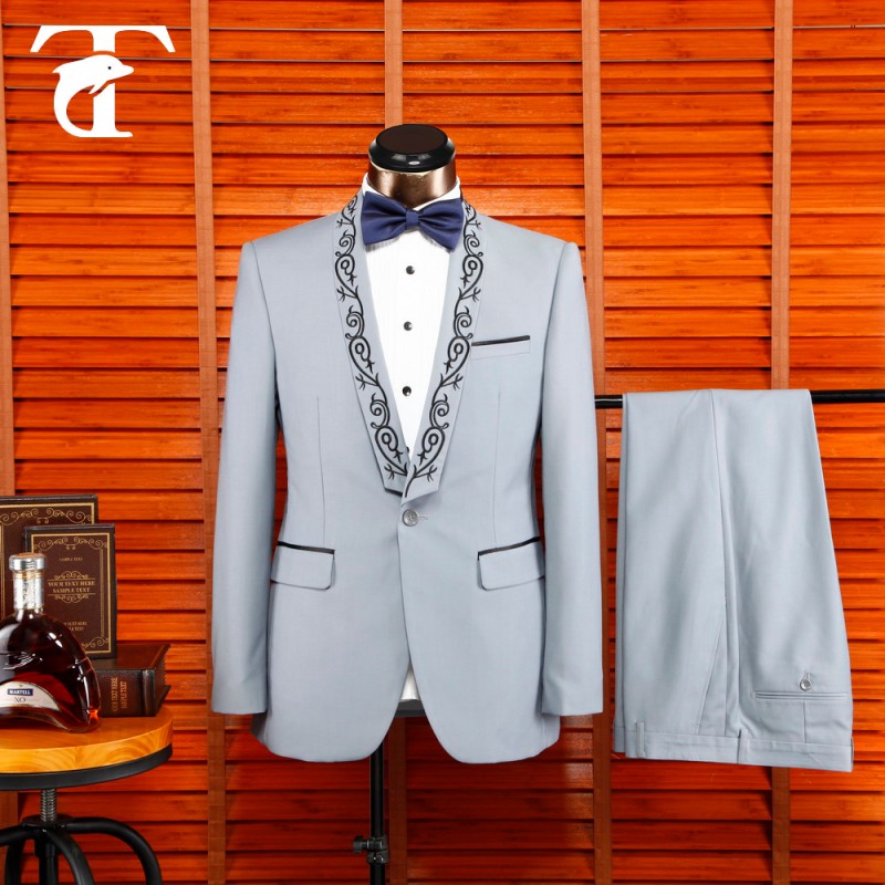 ハンサムなデザイン2枚男性の結婚式のスーツ、 カスタムはタキシードスーツ-スーツ、タキシード問屋・仕入れ・卸・卸売り