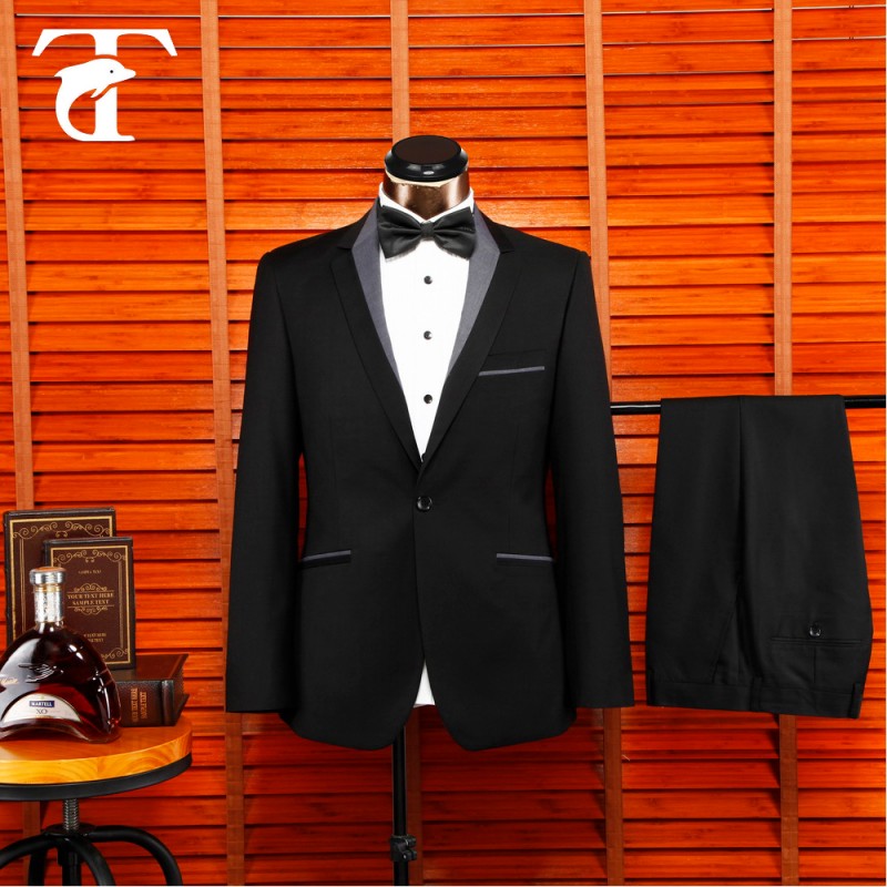2015最新メンズテーラードスーツ黒男用ブレザー-スーツ、タキシード問屋・仕入れ・卸・卸売り