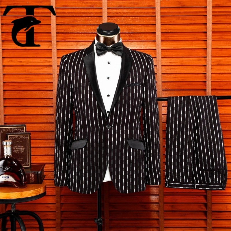 黒トレンディなレジャー男性ホット販売のためのビジネススーツ-スーツ、タキシード問屋・仕入れ・卸・卸売り