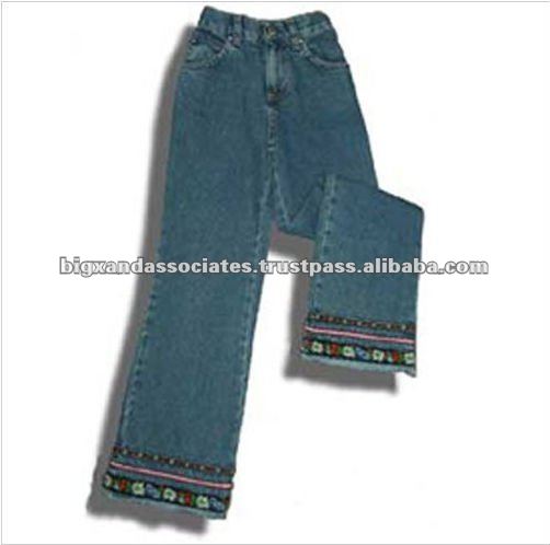 Boot-Cut Women Embroidered Jeans-ジーンズ問屋・仕入れ・卸・卸売り