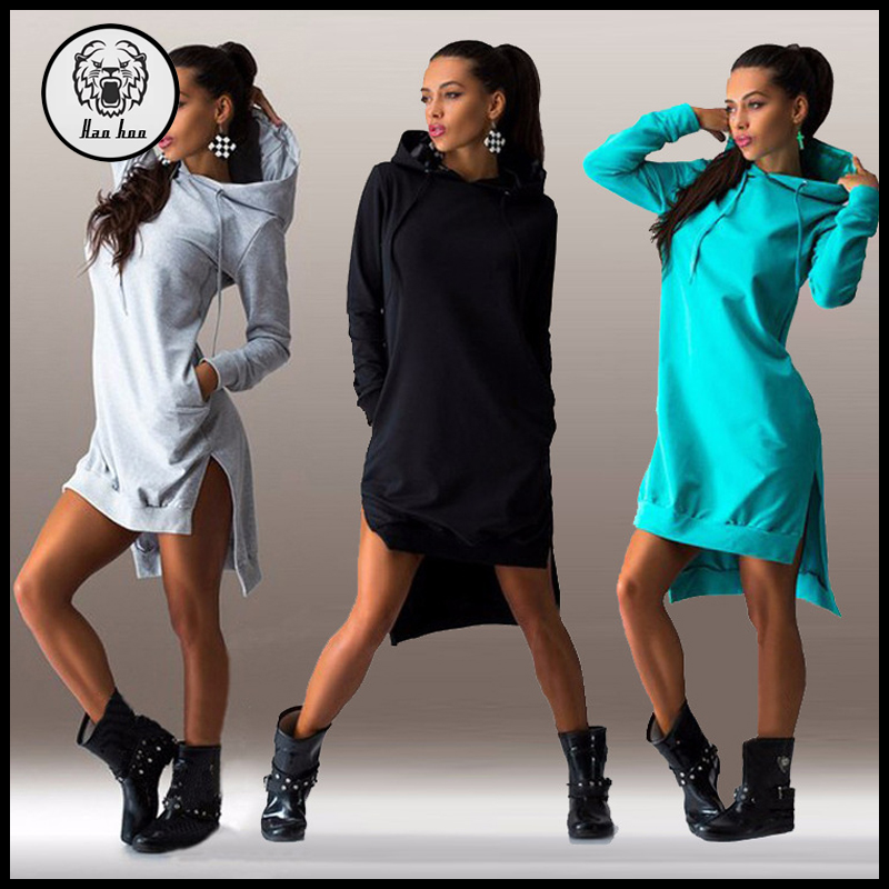 卸売綿2015秋ブレンドのバルクヒップポップ不規則なロングパーカー女性-トレーナー、パーカー問屋・仕入れ・卸・卸売り