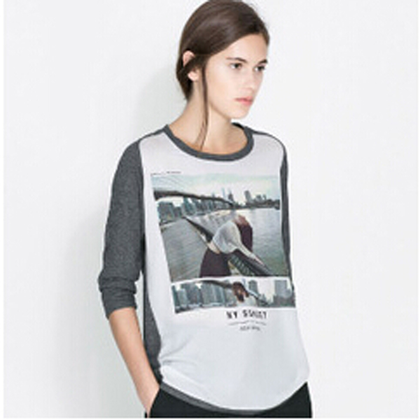 bentaロング袖oネックカスタムの女性のシャツの印刷パターン付き-Tシャツ問屋・仕入れ・卸・卸売り