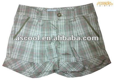 女性の熱い販売の偶然の格子縞の不足分-ショーツ問屋・仕入れ・卸・卸売り