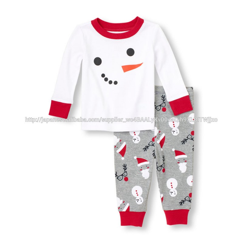 子供の雪だるまセットにはパジャマをプリント-パジャマ問屋・仕入れ・卸・卸売り