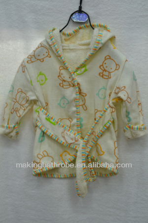 印刷された3歳未満の赤ちゃんの子供の綿のバスローブ付きのアニマル柄-バスローブ問屋・仕入れ・卸・卸売り