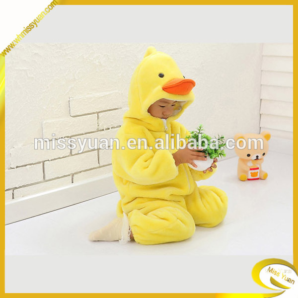 中国動物の2014年onesie黄色いアヒルの赤ちゃんのパジャマ-パジャマ問屋・仕入れ・卸・卸売り