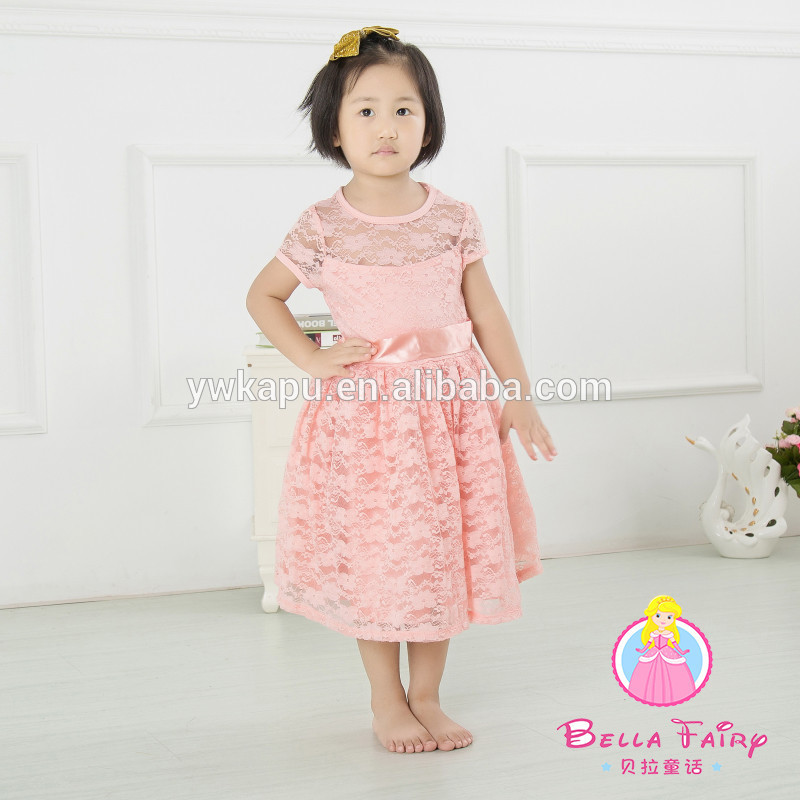 ファッションフラワーガールドレス2015誕生日ドレスの赤ちゃんの服のドレスピンク姫幼児のドレス-プラスサイズドレス、スカート問屋・仕入れ・卸・卸売り