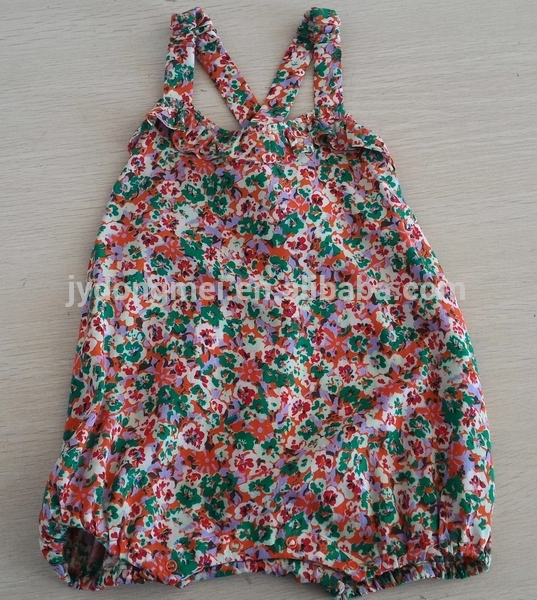 カラフルな花の2015印刷夏の女の赤ちゃんロンパースセット-ベビーシャツ、トップス問屋・仕入れ・卸・卸売り