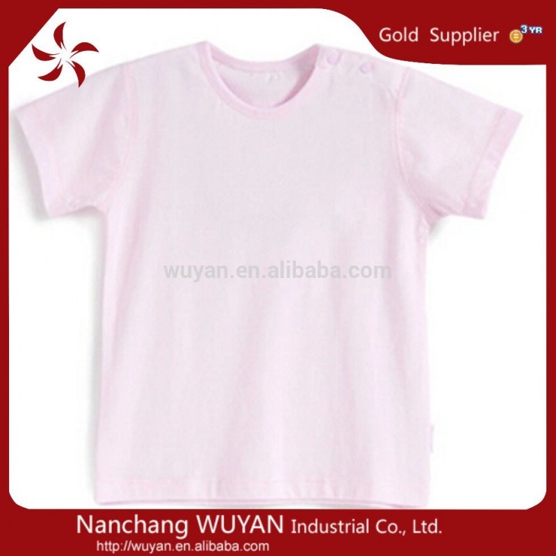 女の赤ちゃんのプレーンtシャツブランク短いスリーブtシャツなし印刷でソリッドカラーのtシャツ-プラスサイズシャツ、ブラウス問屋・仕入れ・卸・卸売り