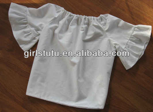 夏の子供たち熱い販売のカジュアルな綿の短い袖なしフリルガールのt- シャツ無地綿ベビートップ-ベビーシャツ、トップス問屋・仕入れ・卸・卸売り