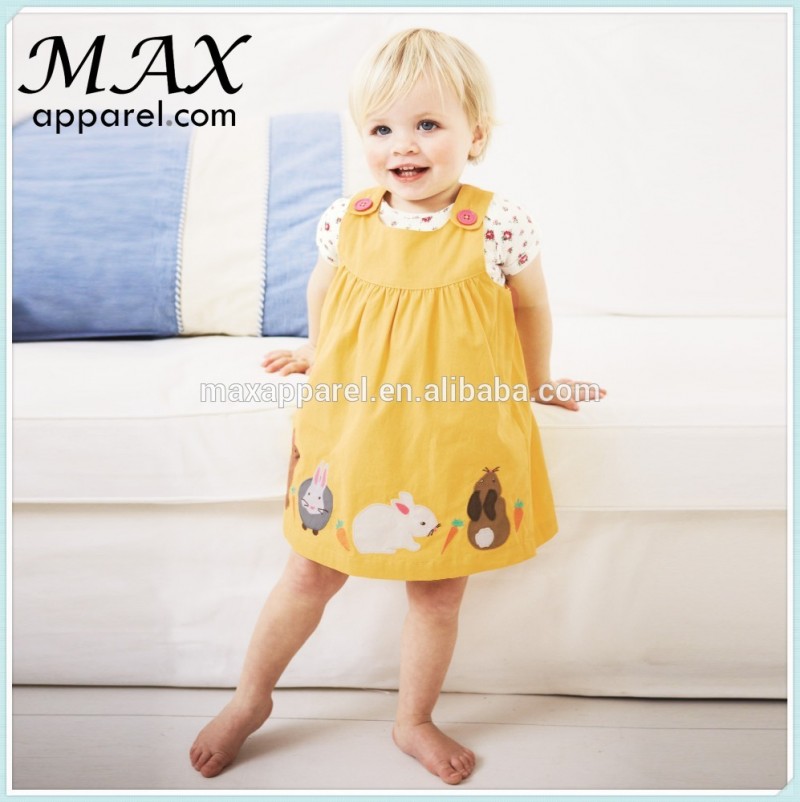 中国製造ボタンアップリケ赤ちゃんの布のかわいいドレスソフトツイルショルダーボタン機能的な女の赤ちゃんのドレス-ベビードレス問屋・仕入れ・卸・卸売り