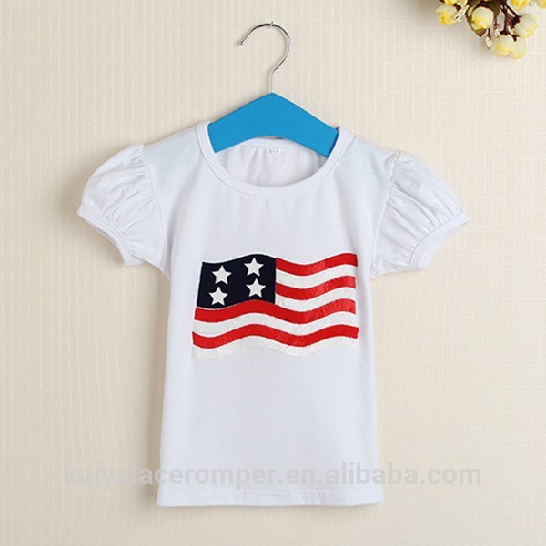 愛国的なデザインの赤ん坊の衣服2015ベイビーtシャツの子白い綿のtシャツ-プラスサイズシャツ、ブラウス問屋・仕入れ・卸・卸売り