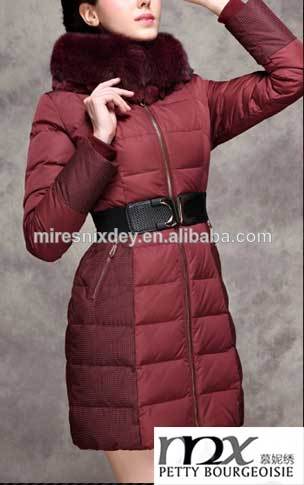 トップブランドヨーロピアンスタイル暖かい女性のジャケットの女性がダウン毛皮襟とsleelveを-コート問屋・仕入れ・卸・卸売り