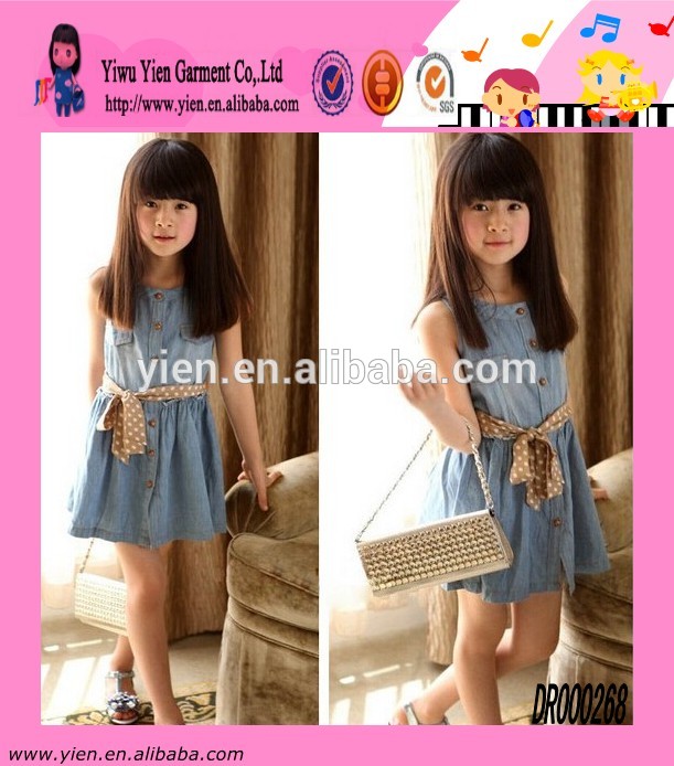 熱い販売のベルトのドレスでクラシックやファッションジーンズのサマードレス-ジュニア服（女）ドレス問屋・仕入れ・卸・卸売り