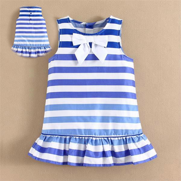 夏のドレスデザインストリップママとバブファッションシンプルなための美しいドレス乳児と幼児の女の子の-ジュニア服（女）ドレス問屋・仕入れ・卸・卸売り