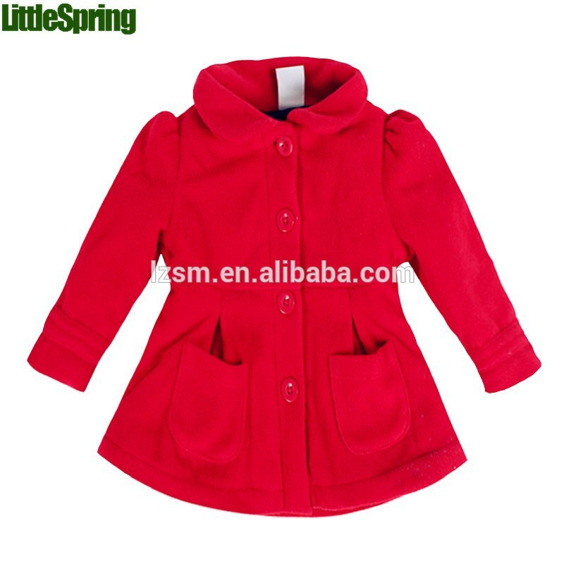 最新のデザインカラーの長袖冬子供赤コート-キッズ服　コート問屋・仕入れ・卸・卸売り
